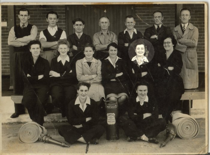 1943 Maribyrnong Munitions Factory Grenade Section Fire Brigade Championship Team - Margaret Whitley